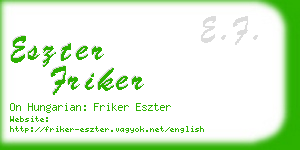 eszter friker business card